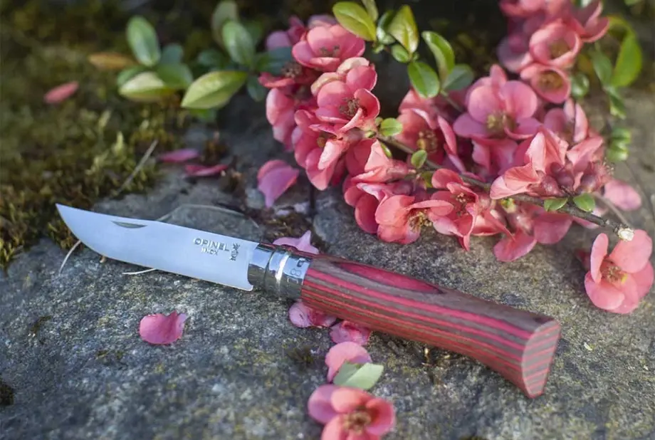 OPINEL pocket knives featuring CWP through-coloured birch handles